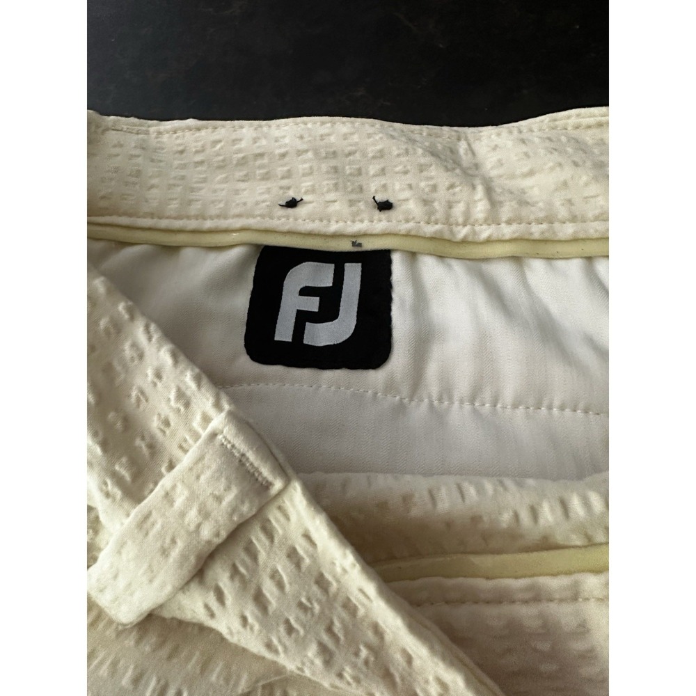 FootJoy Mens Seersucker Golf Shorts Cream White W40 Performance Stretch FJ Logo - Picture 6 of 10